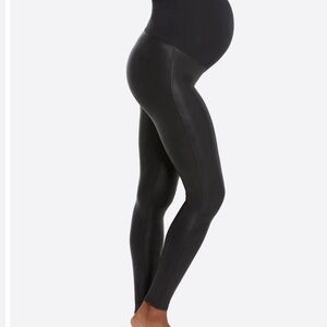 Spanx Maternity Faux Leather Leggings Size L